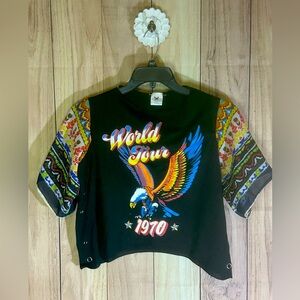 NWT Upcycled Eagle Butterfly sleeved top